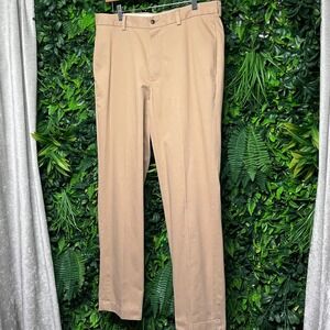 Brooks Brothers Mens 33x32 Chino Clark Fit Tan Khaki Pants Cotton 3824
